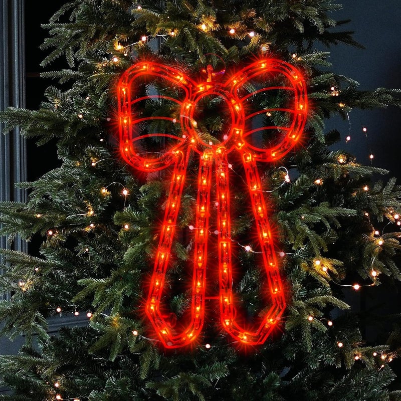 Just-pro Christmas Window Silhouette Lights, 50 Count Incandescent Mini Light, Red, for Holiday Indoor Wall Door Glass Decor - Image 3